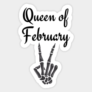 Queen of February Sticker